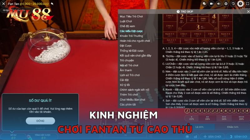 Kinh nghiệm chơi Fantan từ cao thủ